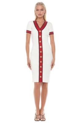 Women's Otto V Neck Ribbed Knit Dress