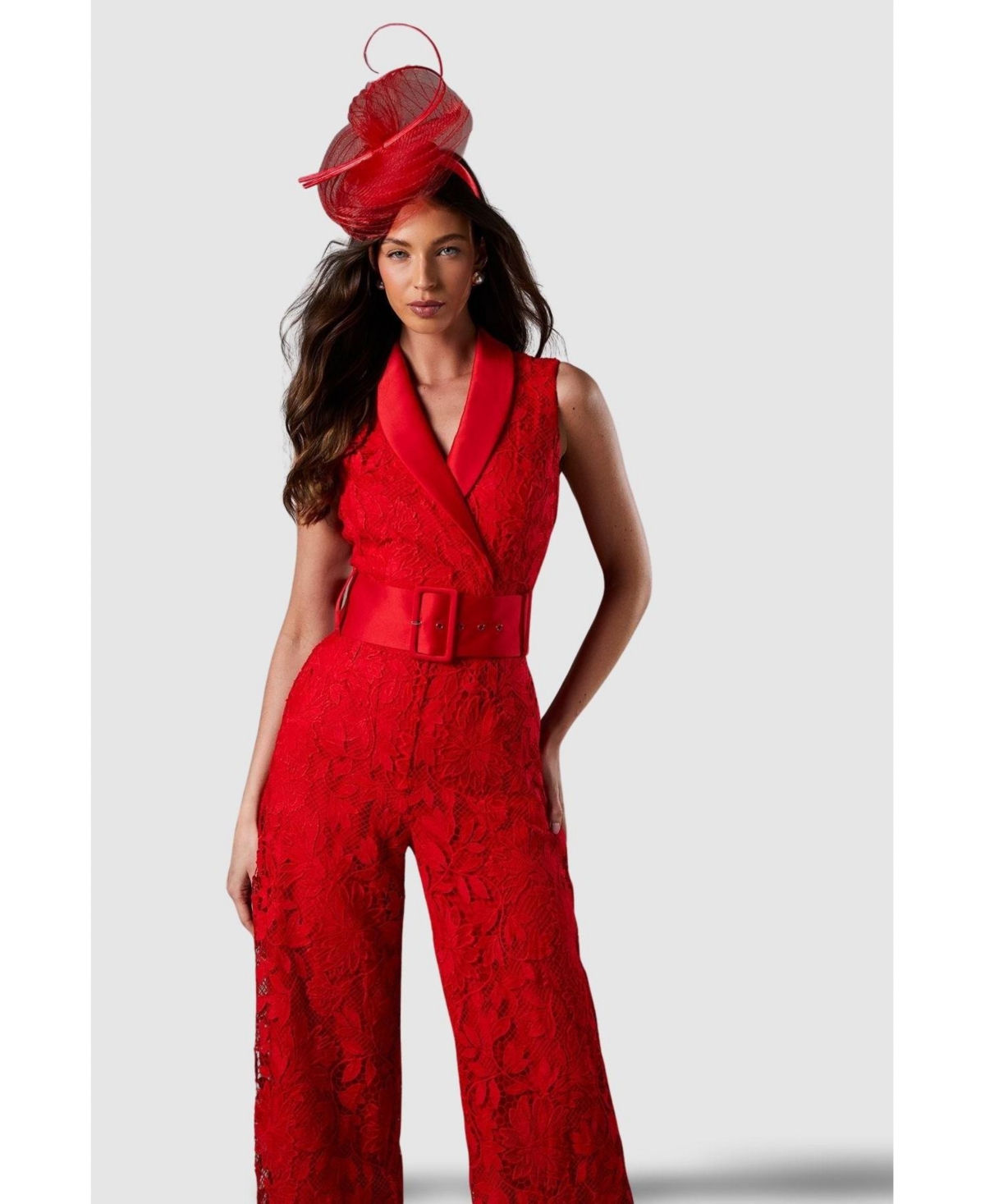 Coast Women's Lisa Lace Belted Jumpsuit