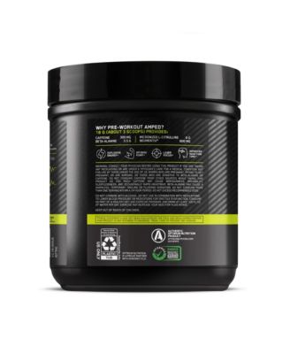 Pre-Workout Amped Powder, Citrus Mango, High Stim, Sugar-Free, Caffeine, 20 Servings