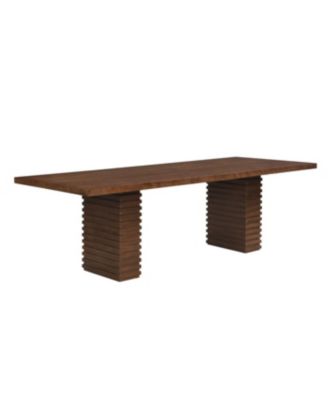 Walnut Finish Industrial Dining Table Seats 6-10