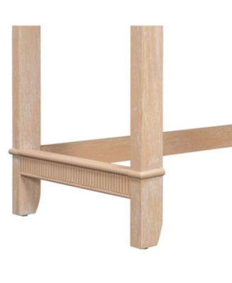 4-Piece Retro Dining Table Set for 3 with 3 Storage Drawers (Natural