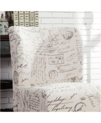  Capa English Letter Print Fabric Armless Contemporary Chair