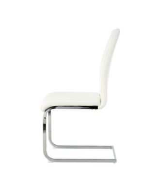  Modern Glass Dining Table Set with 4 White Chairs (Set of 5)