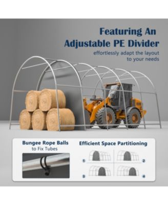 Heavy-Duty 12x20 FT Carport Canopy, Commercial-Grade Steel Frame Garage Shed