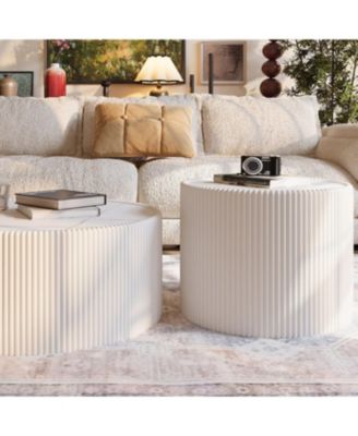 Light Slate Leather End Sofa Table for Living Room