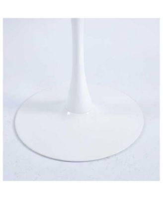 31.5" White Square Dining Table for 2-4, Mid-Century Modern Tulip Table