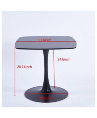 24" Black Square Tulip Dining Table for 2-4 People