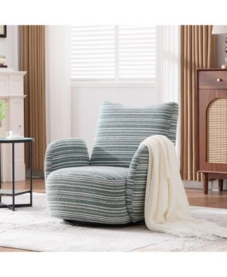 Modern Style Swivel Leisure Chair with Striped Armrest