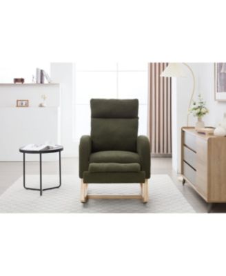 Teddy Fabric Leisure Rocking Chair with Footstool