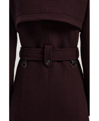 Women's Wool Mix Belted Trench Maxi Coat