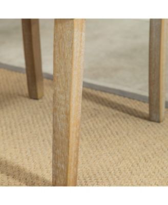 7-piece Dining Set, Turned-Leg Dining Table with 6 Tufted Chairs