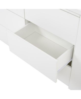 Streamdale Six drawers, removable desktop, three storage compartments, white table