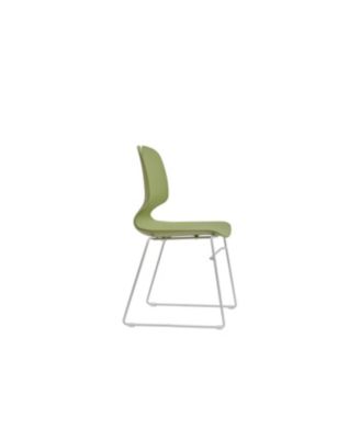 Streamdale Modern Stacked Office Chairs Set of 4 (Green/Grey) - Polypropylene, 180KG Cap