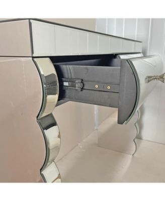  Silver Mirror Console Table with 2 Drawers