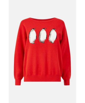 Women's Festive Penguin Knitted Sweater