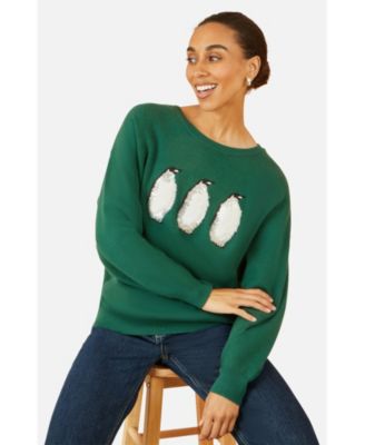 Women's Festive Penguin Knitted Sweater