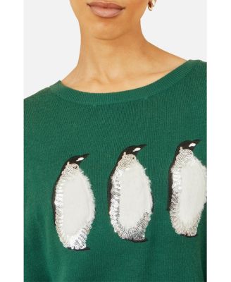 Women's Festive Penguin Knitted Sweater