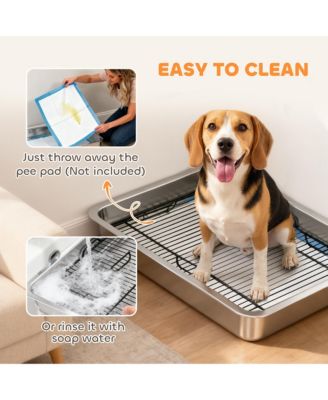 Dog Potty Tray Stainless Steel, Dog Training Tray, 28" x 20" x 4"