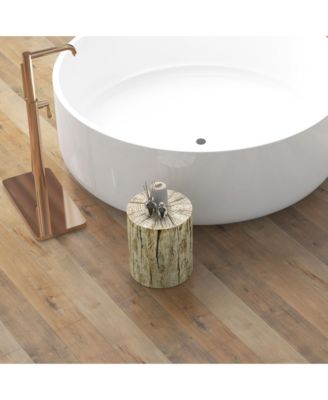 Tree Stump Stool, Concrete Side Table with Wood Grain Finish