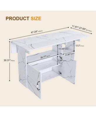  Multi-Functional Folding Table with Storage Shelves and Wheels