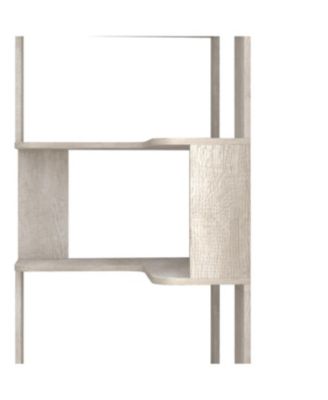 Streamdale 6 Tier L-Shaped Corner Bookshelf with Anti-Drop Panel & Tipping Device, Light Gray