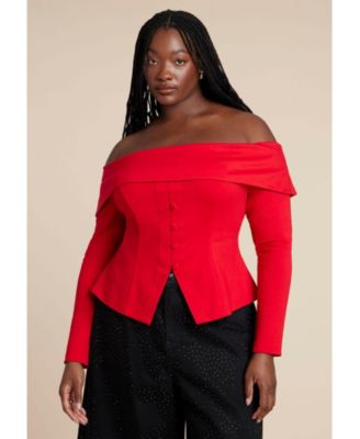 Women's Fold Over Top With Front Button Detail