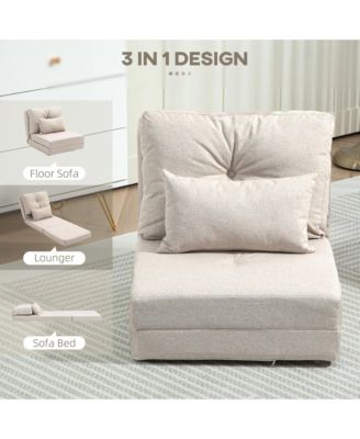 Convertible Chair, Floor Lazy Sofa with Adjustable Backrest,