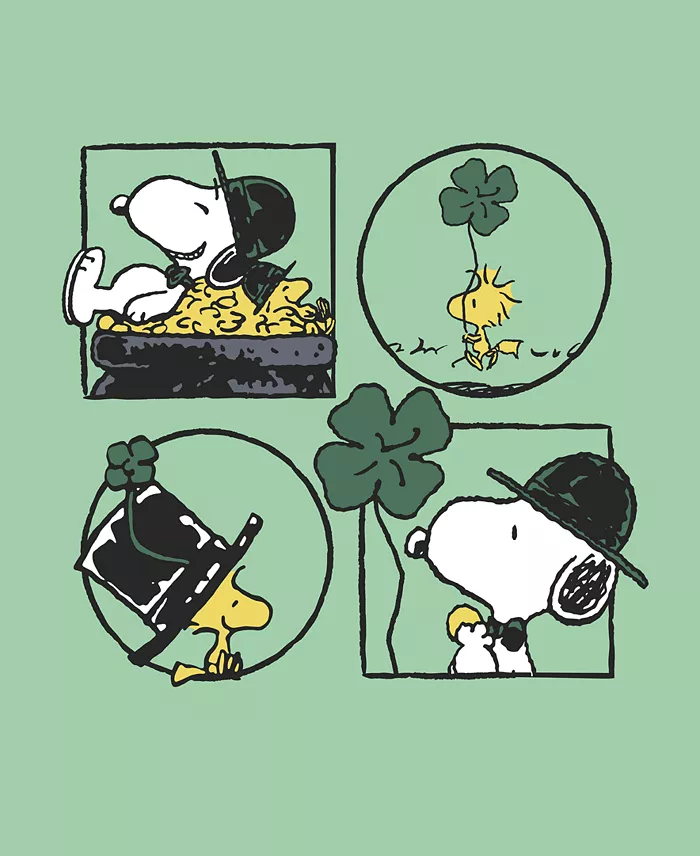 Men's Snoopy Peanuts Lucky St. Patrick's Strip Crewneck T-Shirt - thumbnail 3