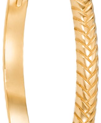 Textured Bracelet in 14k Yellow Gold Over Sterling Silver