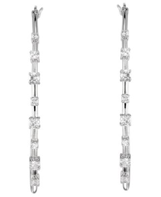 Cubic Zirconia (2 ct. t.w.) Hoop Earrings in Sterling Silver