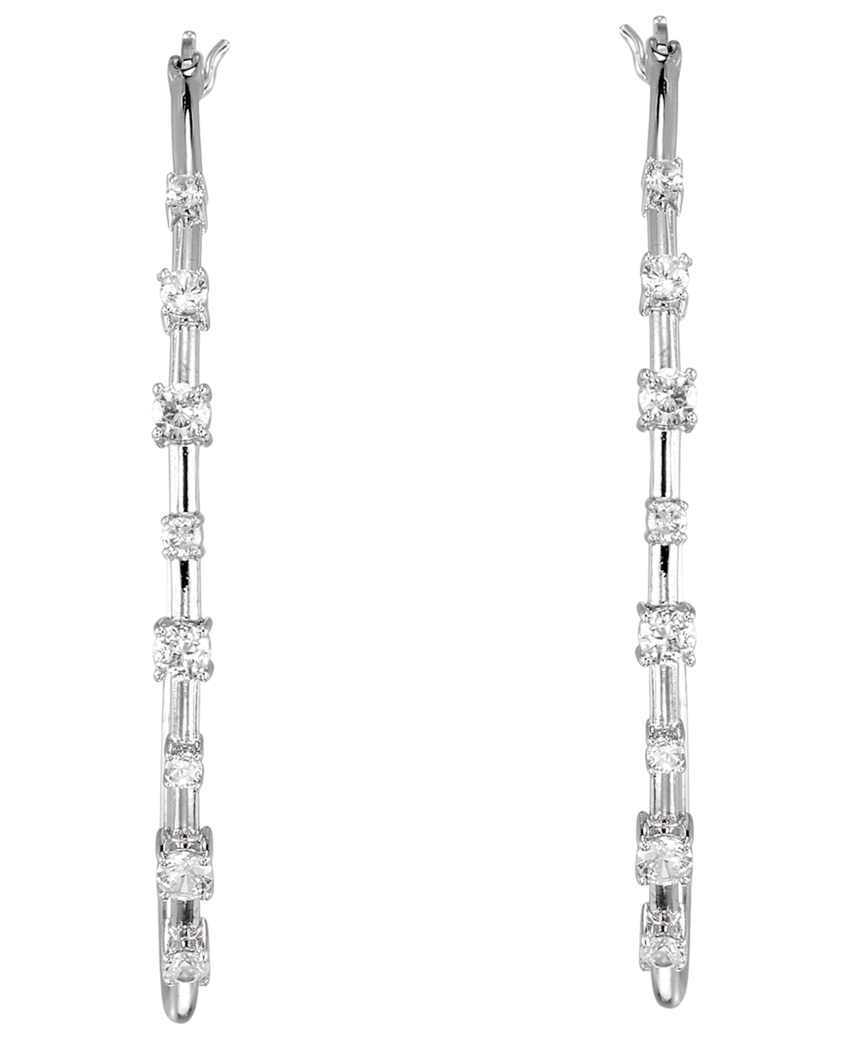 Macy's Cubic Zirconia (2 ct. t.w.) Hoop Earrings in Sterling Silver