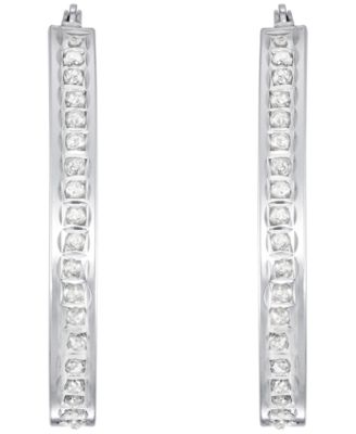 Diamond Hoop Earrings (0.01 ct. t.w.) in Sterling Silver