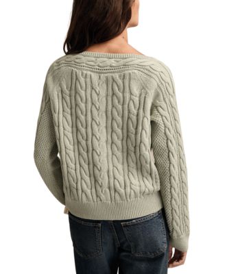 Women's Boat Neck Cable Sweater