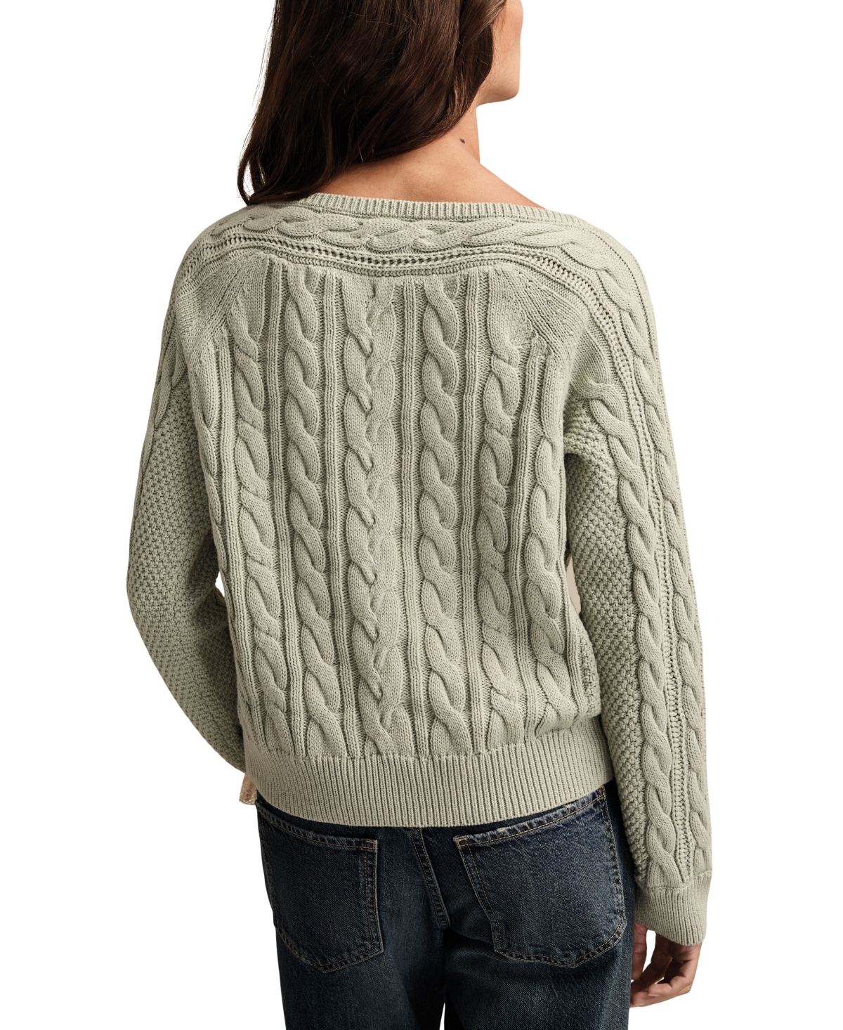 Lucky Brand Women's Boat Neck Cable Sweater