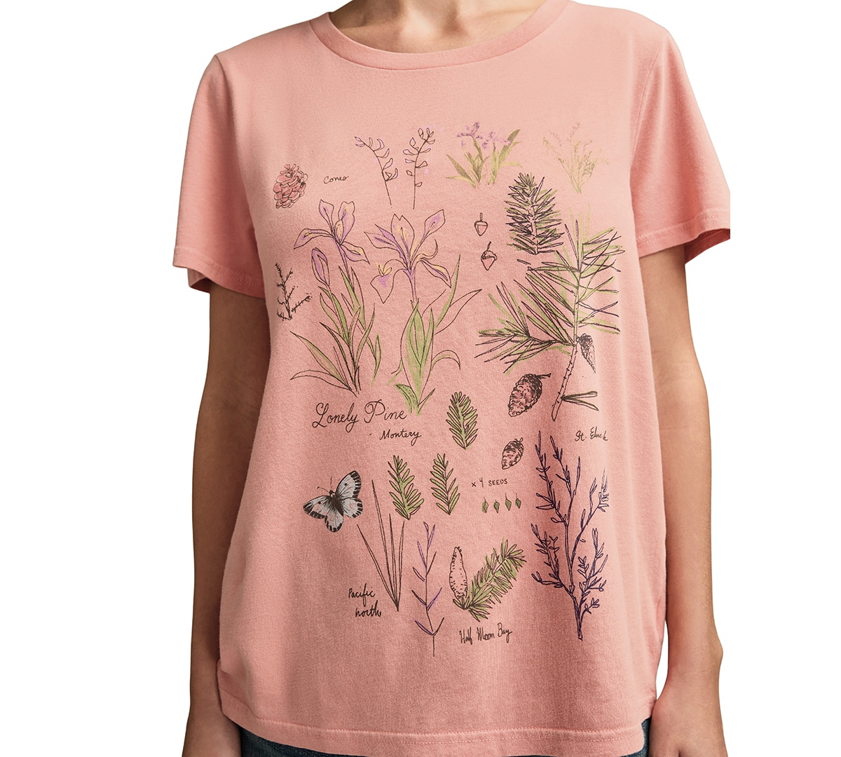 Lucky Brand Women's Botanical Floral Crewneck T-Shirt
