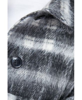 Women's Check Oversized Short Car Coat