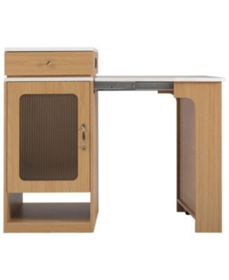 59.5" Extendable Kitchen Island with Dining Table & Storage