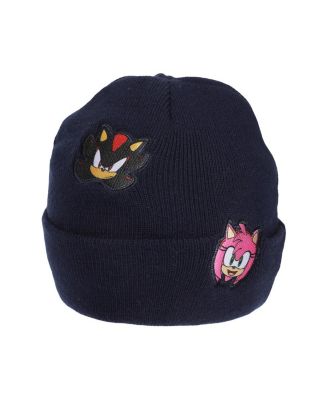 Men's Printed Character Patches Navy Cuff Beanie