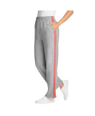 Women's Within Cotton French Terry Straight-Leg Pull-On Side-Stripe Pants