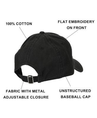 Men's Embroidered Logo Black Unstructured Baseball Cap.