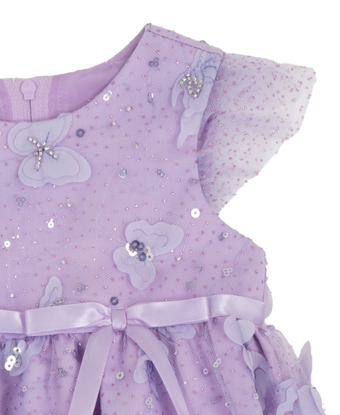 Платье Rare Editions Short-Sleeve 3D Butterfly Social Dress для девочек-малышей, цвет: Фиолетовый — фото 4