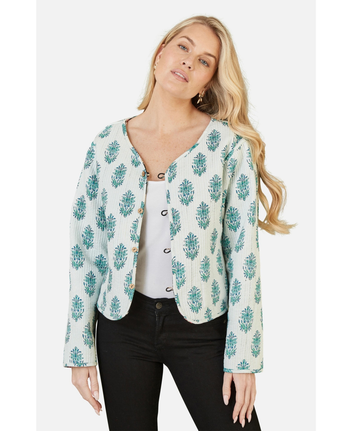 Yumi Women's Reversible Cotton Quilted Jacket