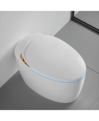 Unique Smart One-Piece Bathroom Fixture with Auto Seat, Foot Sensor, LED Display, Warm Water & Dryer
