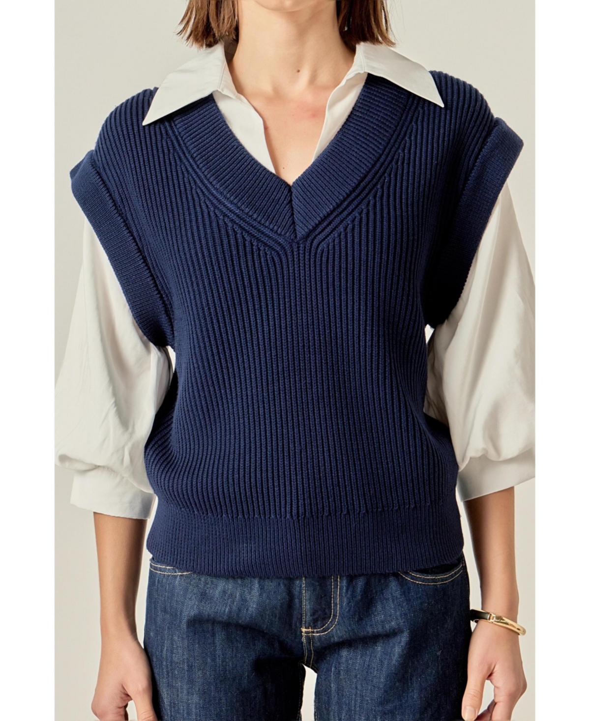 English Factory Women's Mixed Media Top