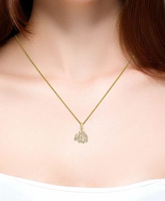 Diamond Allah 18" Pendant Necklace (1/8 ct. t.w.) in 14k Yellow Gold