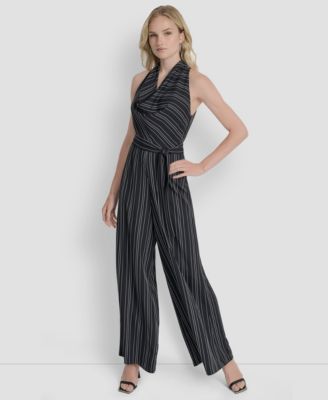 DKNY - Women's Sleeveless Wide Leg Ankle Jumpsuit