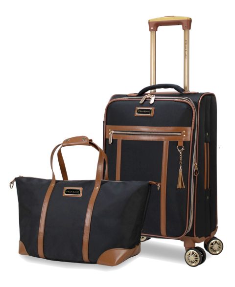 Сумки STELLA BLANC Luxe 2-Pc. Softside Expandable Carry-On and Tote Set, цвет: Чёрный