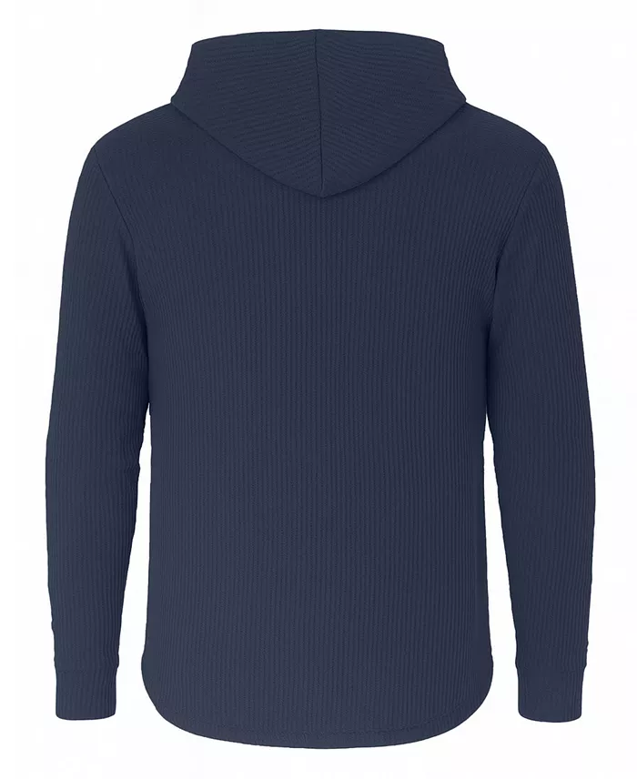 Men's Regular-Fit Waffle Knit Thermal Henley Hoodie - thumbnail 5