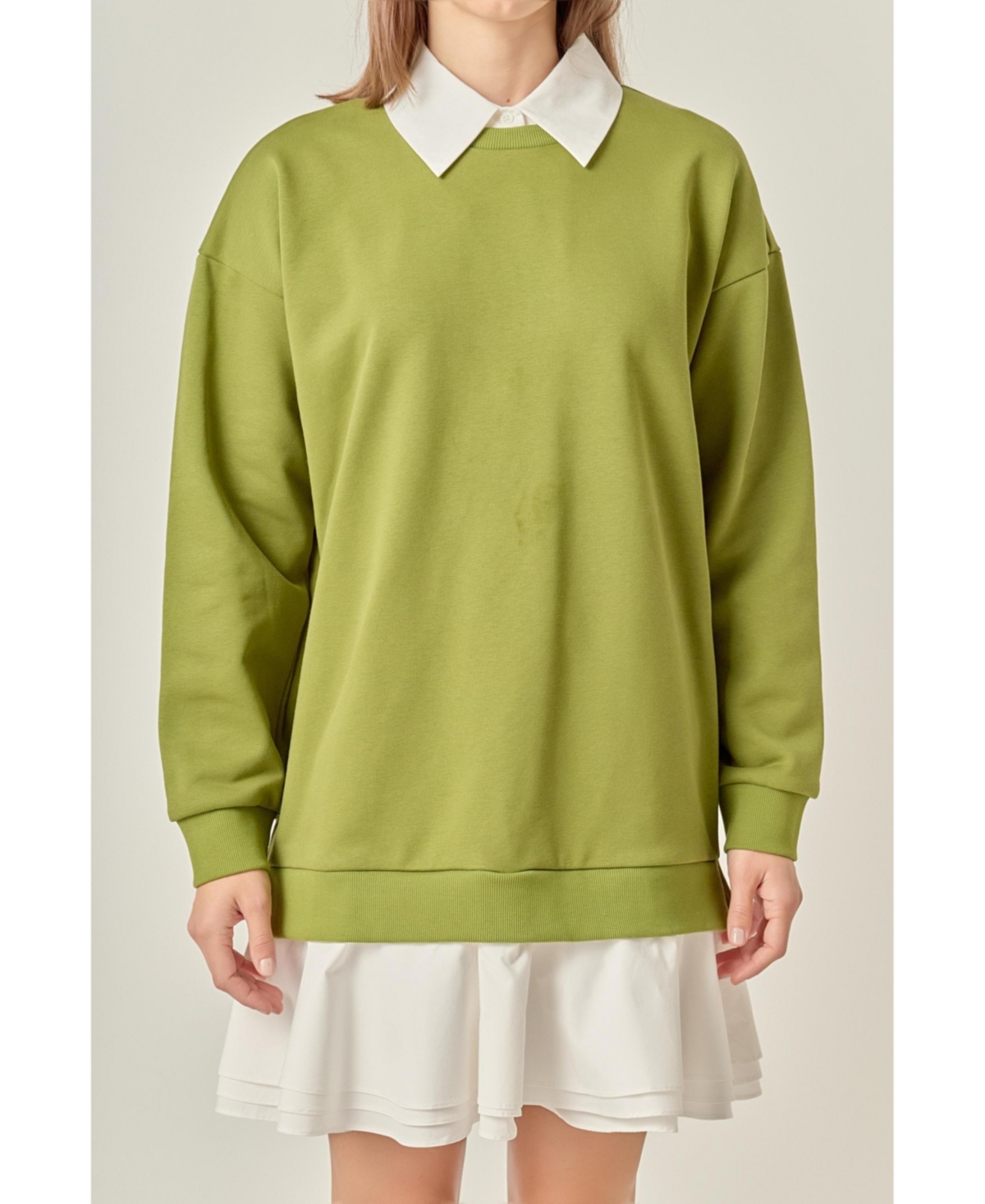 English Factory Women's Mixed Media Mini Dress