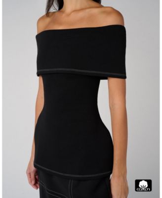 Women's Off Shoulder Fold Over Top